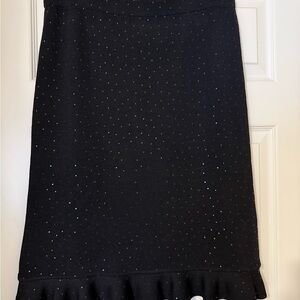 Elegant Black Ruffle Hem Skirt